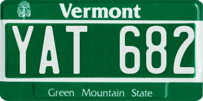 VT license plate YAT682