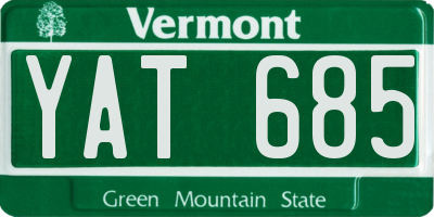 VT license plate YAT685