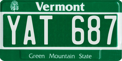 VT license plate YAT687
