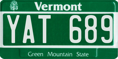 VT license plate YAT689