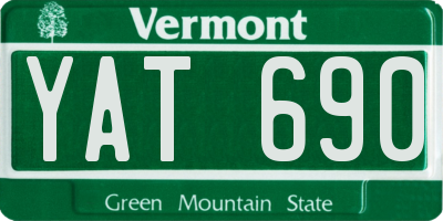 VT license plate YAT690