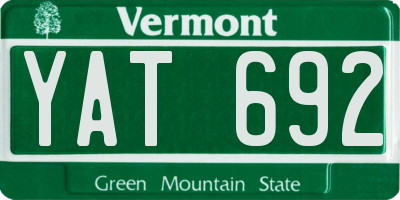 VT license plate YAT692