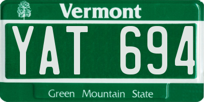 VT license plate YAT694