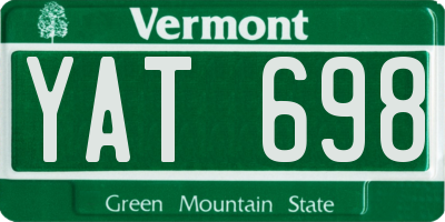 VT license plate YAT698
