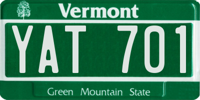 VT license plate YAT701