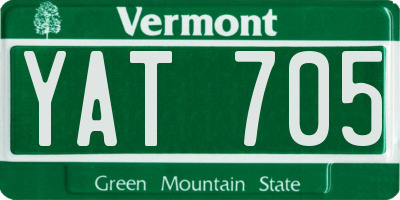 VT license plate YAT705