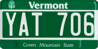 VT license plate YAT706