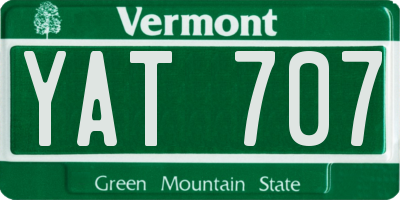 VT license plate YAT707