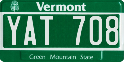 VT license plate YAT708