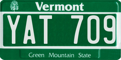 VT license plate YAT709