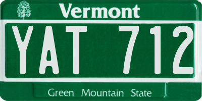 VT license plate YAT712