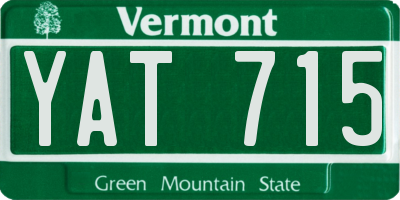 VT license plate YAT715
