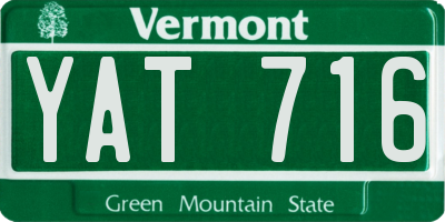 VT license plate YAT716