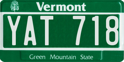 VT license plate YAT718