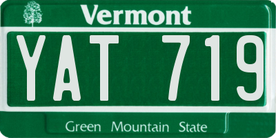 VT license plate YAT719
