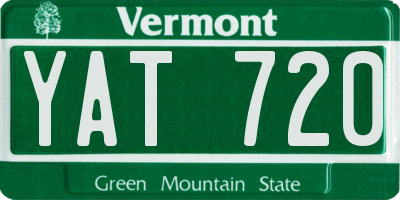 VT license plate YAT720