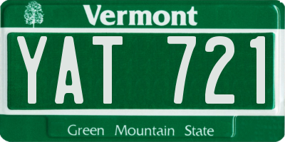 VT license plate YAT721