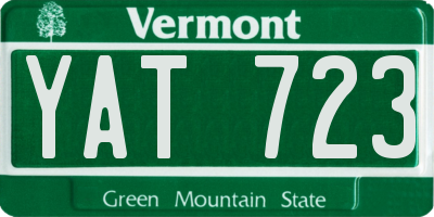 VT license plate YAT723
