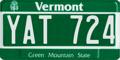VT license plate YAT724