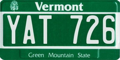 VT license plate YAT726