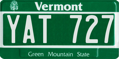 VT license plate YAT727