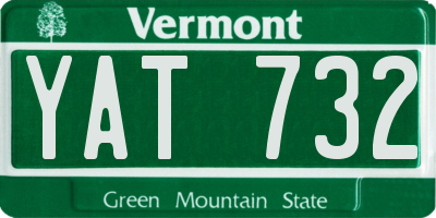 VT license plate YAT732