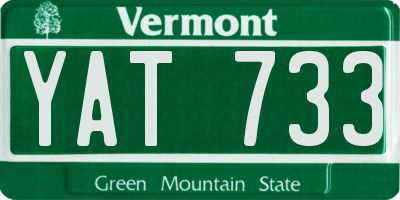 VT license plate YAT733