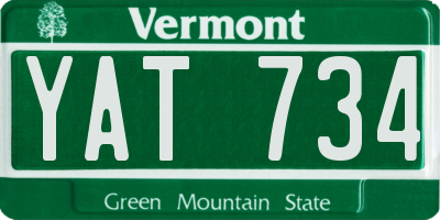 VT license plate YAT734