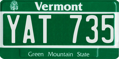 VT license plate YAT735