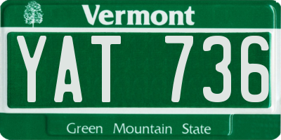 VT license plate YAT736