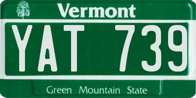VT license plate YAT739