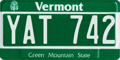 VT license plate YAT742