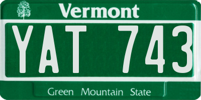 VT license plate YAT743