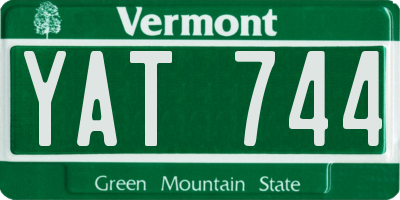 VT license plate YAT744