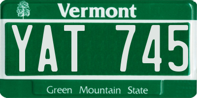 VT license plate YAT745