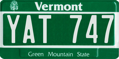 VT license plate YAT747