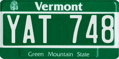 VT license plate YAT748