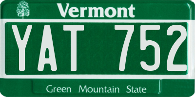 VT license plate YAT752