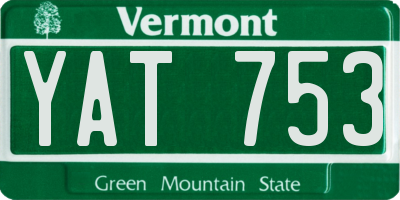 VT license plate YAT753
