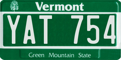 VT license plate YAT754