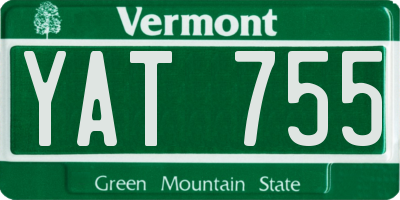 VT license plate YAT755