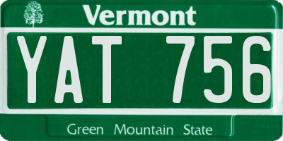 VT license plate YAT756
