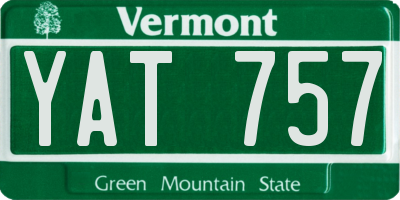 VT license plate YAT757