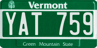 VT license plate YAT759