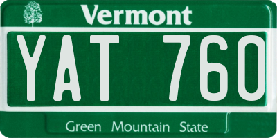 VT license plate YAT760