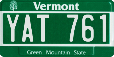 VT license plate YAT761