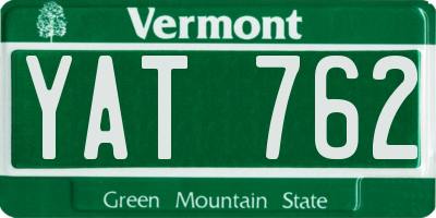 VT license plate YAT762