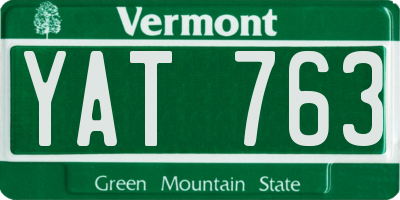VT license plate YAT763