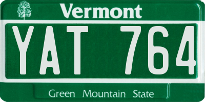 VT license plate YAT764