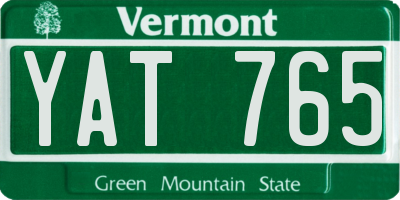 VT license plate YAT765